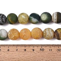 Chapelets de perle en agate naturelle patinée&nbsp;G-Q606-42B-D03