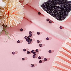 120 шт. круглые бусины из натурального аметиста&nbsp;G-PA0001-16A