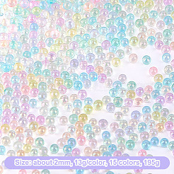 195 г 15-цветные стеклянные мини-бусины для нейл-арта своими руками&nbsp;GLAA-OC0001-49