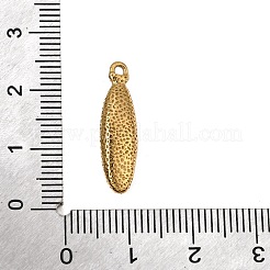 304ステンレスペンダント  槌目模様の楕円形チャーム  ゴールドカラー  22x6x4mm  穴：1.4mm&nbsp;SA-CBA2018-02G