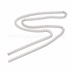 変色しない304ステンレススチールコブチェーン  ハンダ付け  ステンレス鋼色  6.5x6x0.5mm&nbsp;X-STAS-I137-03P
