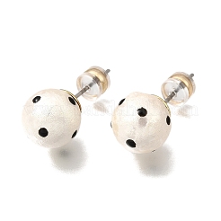 Boucles d'oreilles puces en alliage et résine avec perles&nbsp;EJEW-G466-14G