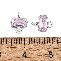 Breloques connecteurs rectangulaires en laiton pavé de zircone cubique shegrace&nbsp;XGRQ2O378-438B-P