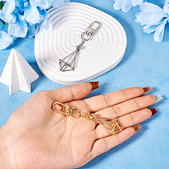 2 шт. 2-цветный латунный пустой держатель для камня для брелка&nbsp;KEYC-TA0001-34