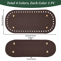 4 Stück 4 Farben PU-Leder ovaler Boden&nbsp;DIY-PH0029-28B