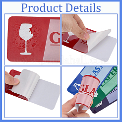 2 sachet d'étiquettes autocollantes rectangulaires pour guidage&nbsp;AJEW-SP0006-19
