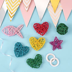 11шт плетеные украшения из ротанга AJEW-CJ0001-21