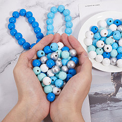 150 шт. 5-х цветные деревянные европейские бусины WOOD-GL0001-19