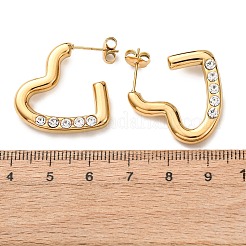 Boucles d'oreilles à clous en acier inoxydable 304 avec strass pour la Saint-Valentin (femme)&nbsp;EJEW-L315-04G