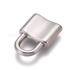変色しにくい304ステンレススチールペンダント  南京錠  ステンレス鋼色  22x15x4mm  穴：8x7mm&nbsp;STAS-H416-86P-C