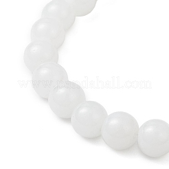 Pulseras elásticas redondas de cuentas de vidrio de imitación jade pintadas con aerosol para mujer&nbsp;BJEW-JB12881-02