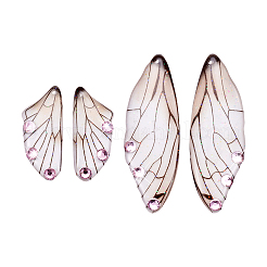 Набор подвесок из прозрачной смолы со стразами светло-розового цвета&nbsp;RESI-TAC0002-47A