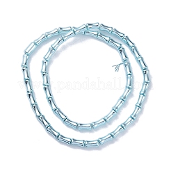 電気メッキガラスビーズセット  竹  淡いターコイズ  8x4.5mm  穴：0.8mm  約50個/連  15.75''（40センチメートル）&nbsp;EGLA-Q128-13G