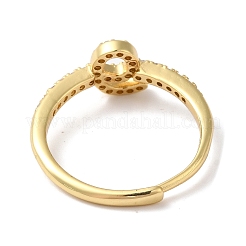 Verstellbare Ringe aus Messing mit Zirkonia und arabischen Buchstaben für Damen&nbsp;RJEW-S407-10G-05