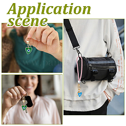 7 шт. 7-цветное сердце с эмалевым сплавом от сглаза HJEW-FH0001-74