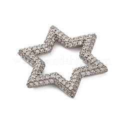 Латунное покрытие стойки микро паве прозрачный кубический цирконий соединительные кольца KK-Z070-12P-01