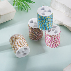 4 Rolle 4 Farben 4-fädige Polycotton-Kordel mit Metallicfaden&nbsp;OCOR-TA0003-33C