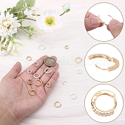 8 paio di orecchini a cerchio in ottone micro pavé con zirconi cubici trasparenti e 8 stili&nbsp;EJEW-AR0001-15