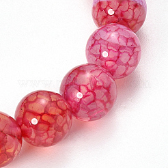 Braccialetti elasticizzati con perline in agata vene naturali&nbsp;BJEW-Q692-02B