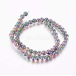 Гальванические бусины из натуральной лавы&nbsp;X-G-G826-06-6mm