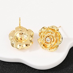 Серьги-гвоздики из циркония EJEW-F377-01G