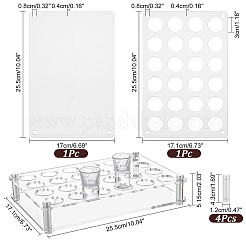 24穴アクリルビールカップホルダー  鉄金具付き  ホワイト  25.5x17.1x5.15cm&nbsp;ODIS-WH0099-10A-02