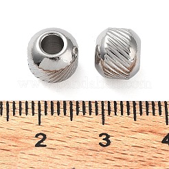 変色しない303ステンレススチールビーズ  ロンデル  ステンレス鋼色  8x7mm  穴：3.5mm&nbsp;STAS-Q302-03F-P