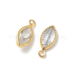 Подвески в виде конского глаза с микропаве из кубических цирконий из латуни&nbsp;KK-Z136-32G-01