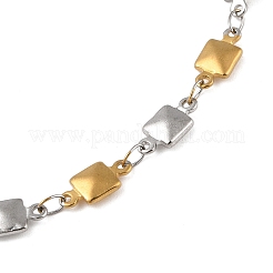 Браслеты из нержавеющей стали с квадратными звеньями для женщин и мужчин&nbsp;LS-BJEW-M319-01D-GP