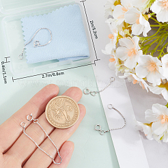 4 шт. 4-х стильная удлинительная цепочка из стерлингового серебра с родиевым покрытием STER-BBC0007-17P