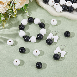 50 шт. 2 цвета деревянные европейские бусины с большим отверстием WOOD-SP0001-50