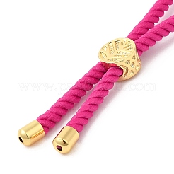 Серебряные браслеты из витого нейлонового шнура DIY-B066-03G-22