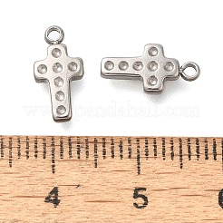 変色防止304ステンレススチールチャーム  クロスチャーム  ステンレス鋼色  12x6x2mm  穴：1.4mm&nbsp;STAS-P369-12P