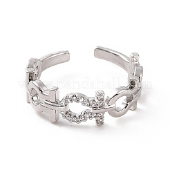 Прозрачное кубическое циркониевое полое открытое кольцо-манжета&nbsp;RJEW-G283-13P