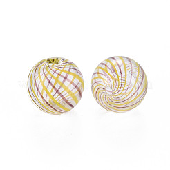 Perle di globo di vetro soffiato a mano trasparente&nbsp;GLAA-T012-35A-03
