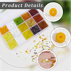15 Stil Glas Rocailles & Stiftperlen&nbsp;SEED-PA0001-14D