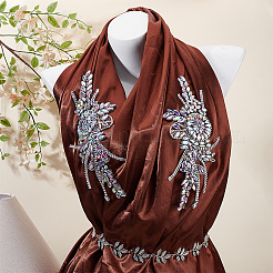 Corsages décoratifs en résine et strass en forme de fleur pour accessoires vestimentaires&nbsp;PATC-WH0021-064E