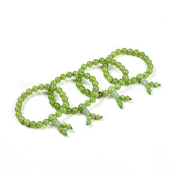 Буддийские натуральные топазы нефрит круглые бусины эластичные браслеты BJEW-R041-8mm-04-01