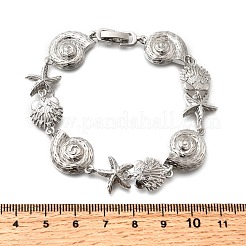 Летние пляжные браслеты-цепочки с микропаве из латуни BJEW-C118-02A-P