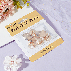 10 шт. латунная плоская круглая фурнитура для сережек-клипс KK-BBC0010-21G