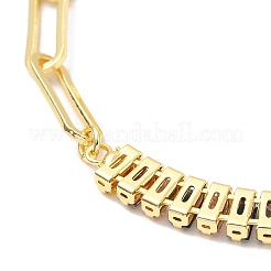 Красочное ожерелье-цепочка из кубического циркония и скрепки для девочки NJEW-A005-07G