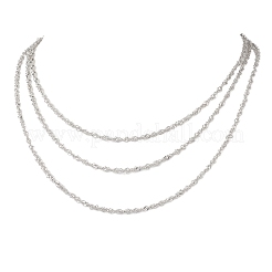 Однослойные ожерелья из сингапурской цепи из нержавеющей стали 304 для женщин NJEW-JN05479