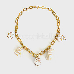 Летние ожерелья с подвесками из хирургической нержавеющей стали 316l и натуральных ракушек для женщин FS-WG2E862-01
