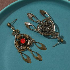 Серьги-люстры из гальванизированной латуни EJEW-Z129-05AB