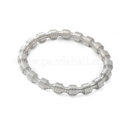女性用304ステンレススチールストレッチバングル  ステンレス鋼色  1/4インチ（0.75cm）  内径：2-1/8インチ（5.25cm）&nbsp;BJEW-P315-02F-P