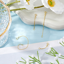 4 шт. 4 стиля 925 стерлингового серебра удлинитель цепи STER-BBC0007-17G