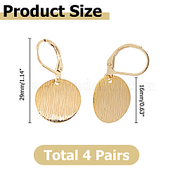 4 пара серег с застежкой-русалкой из латуни EJEW-HS00002