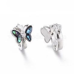 Orecchini a cerchio huggie in zirconi cubici trasparenti micro pavè&nbsp;EJEW-I246-01P