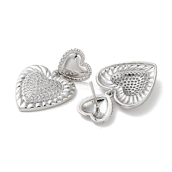 Латунные серьги-гвоздики с кубическим цирконием для женщин EJEW-M258-08P