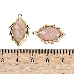Natürliche facettierte Blattanhänger aus Sonnenstein&nbsp;G-I375-04G-07